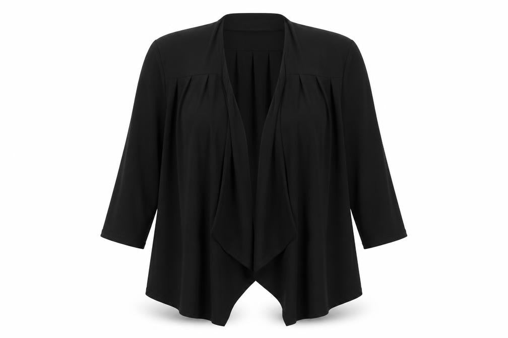 Front view of Saloos women’s black jacket blazer, size XL