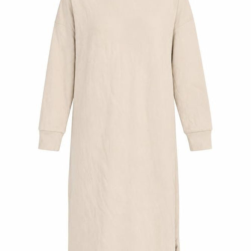 Boohoo Womens Beige Polyester Jumper Dress Size 10 High Neck - Side slits