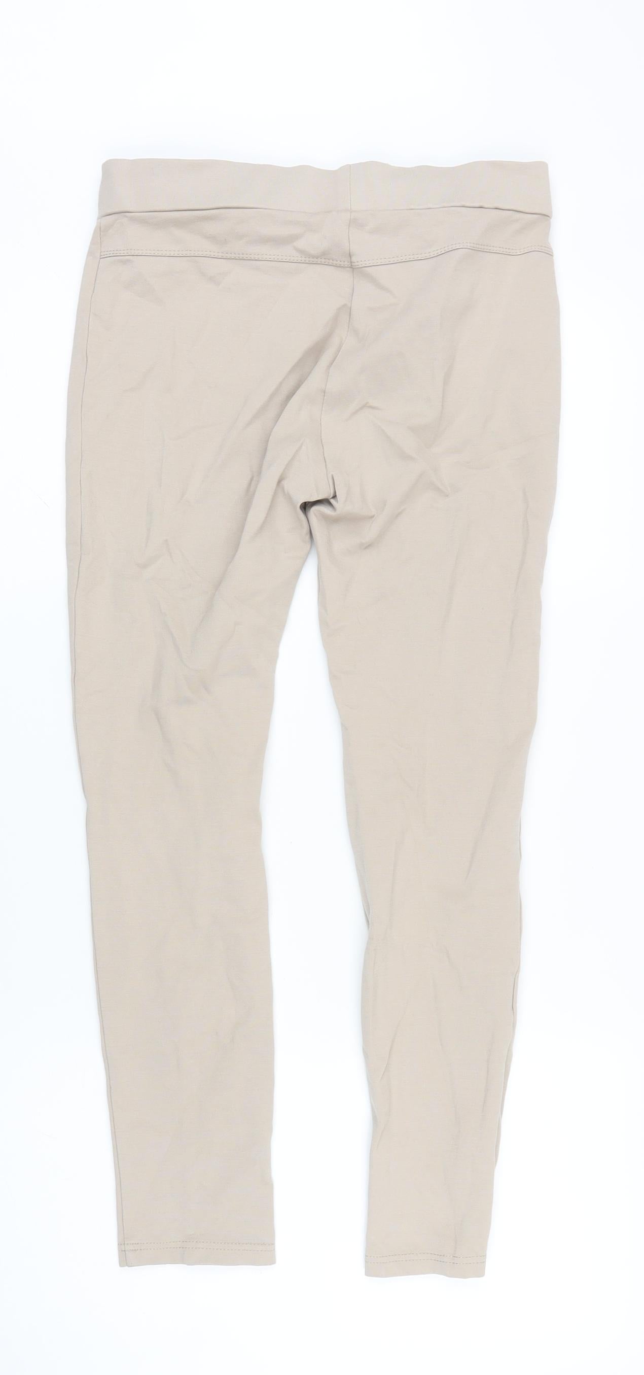 Lina Womens Beige Cotton Jegging Leggings Size L L24 in