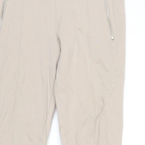 Lina Womens Beige Cotton Jegging Leggings Size L L24 in