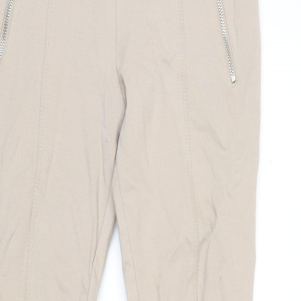 Lina Womens Beige Cotton Jegging Leggings Size L L24 in