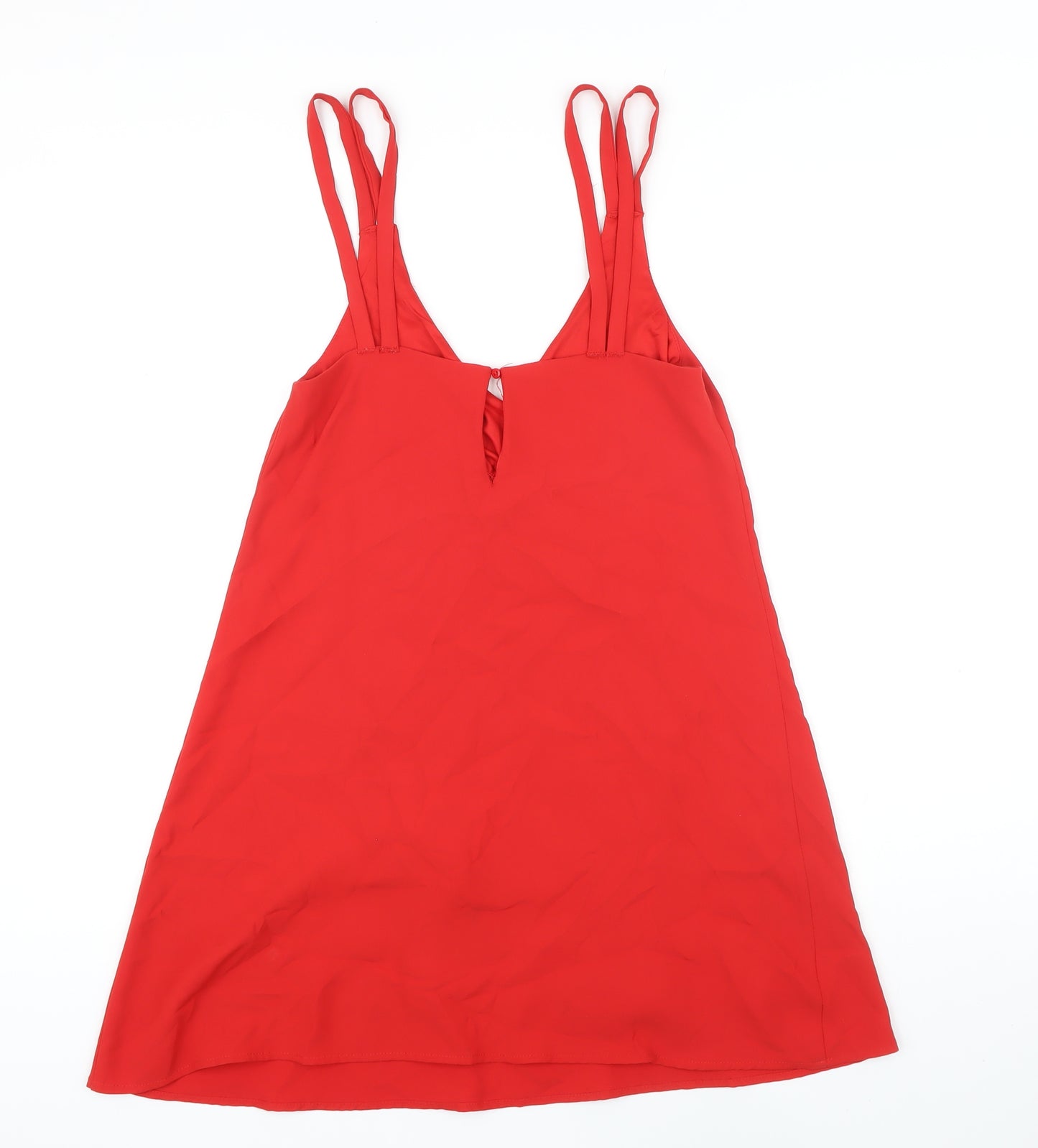 Zara Womens Red Polyester Mini Size XS V-Neck