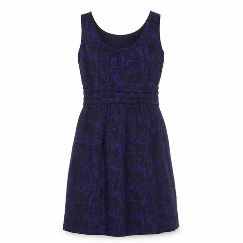 Gap Womens Blue Geometric Polyester Tank Dress Size 10 Scoop Neck Zip