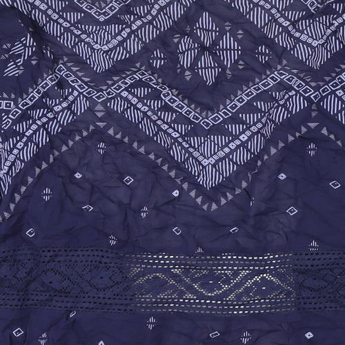 M&S Womens Blue Geometric Kimono Blazer Size 8
