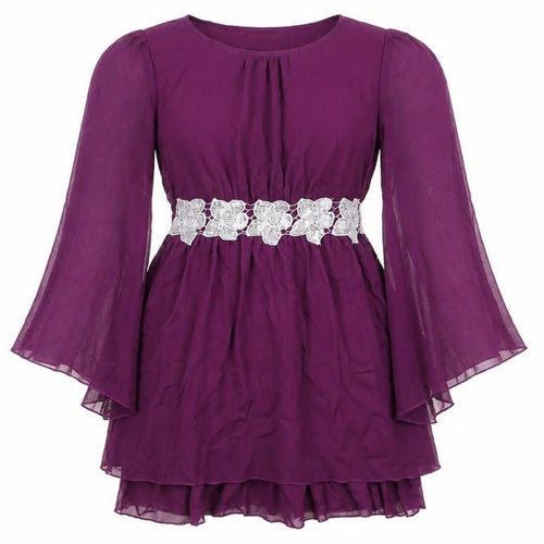 Pussycat London Womens Purple Polyester A-Line Size 8 Boat Neck