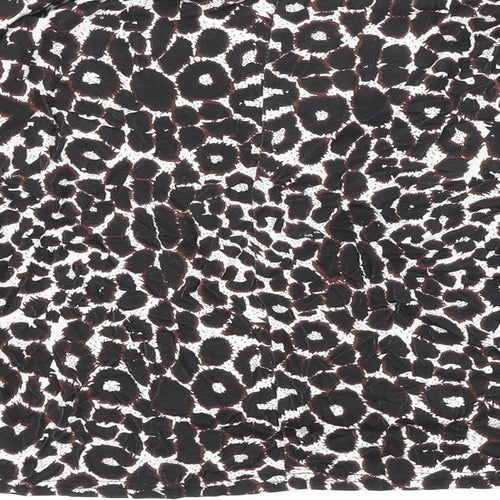 PRETTYLITTLETHING Womens Multicoloured Animal Print Polyester Blend Basic Polo Size 12 Boat Neck