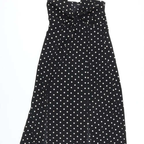 Nasty Gal Womens Black Polka Dot Polyester A-Line Size 8 Sweetheart Zip