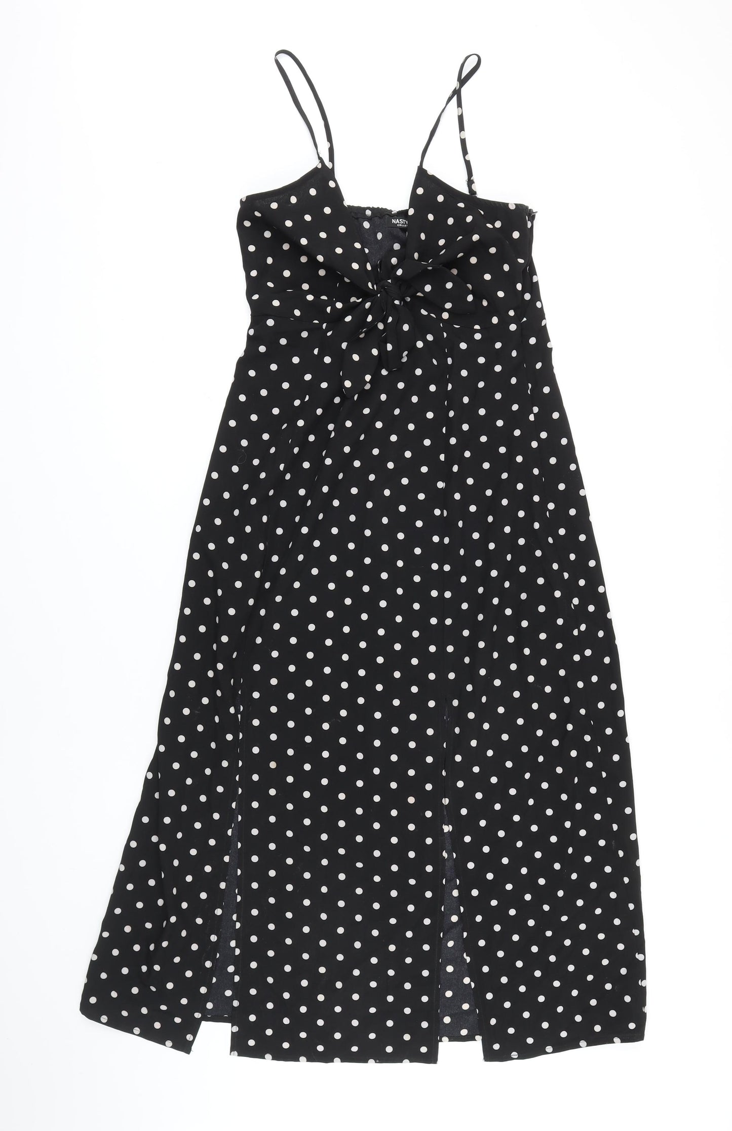 Nasty Gal Womens Black Polka Dot Polyester A-Line Size 8 Sweetheart Zip