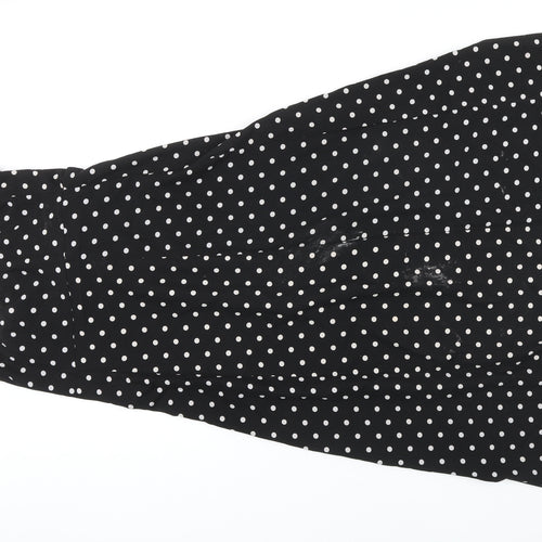 Nasty Gal Womens Black Polka Dot Polyester A-Line Size 8 Sweetheart Zip