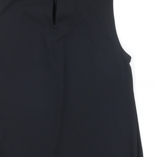 NEXT Womens Black Polyester Tunic Blouse Size 6 Mock Neck - Beaded Shoulders