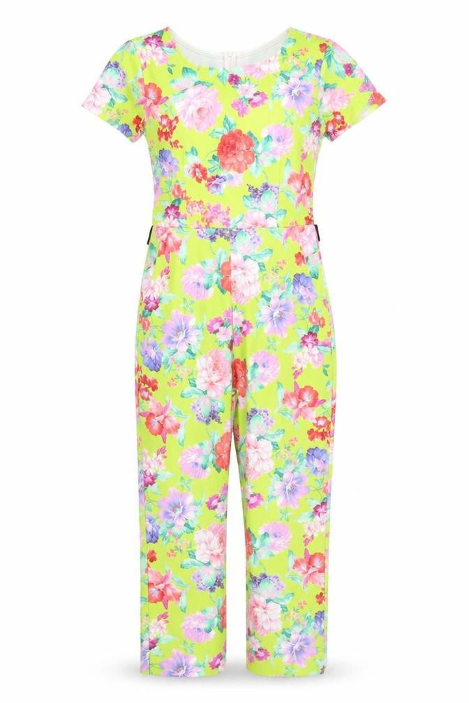 Glamour babe Womens Multicoloured Floral Polyester Jumpsuit One-Piece Size 12 L30 in