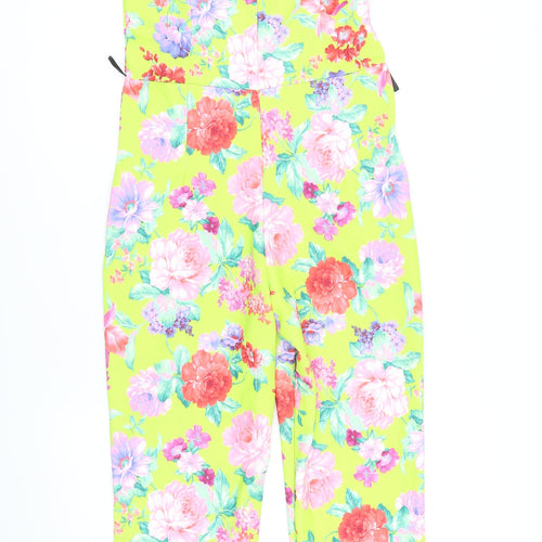 Glamour babe Womens Multicoloured Floral Polyester Jumpsuit One-Piece Size 12 L30 in