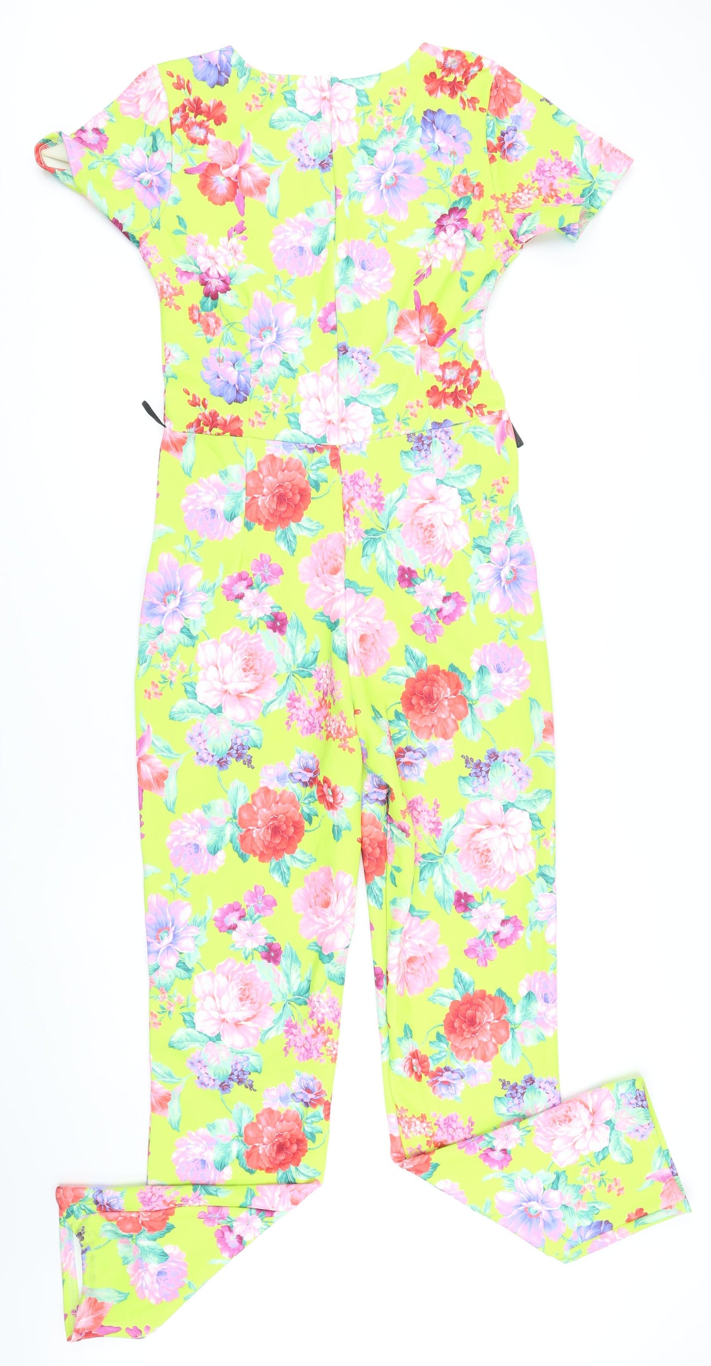 Glamour babe Womens Multicoloured Floral Polyester Jumpsuit One-Piece Size 12 L30 in