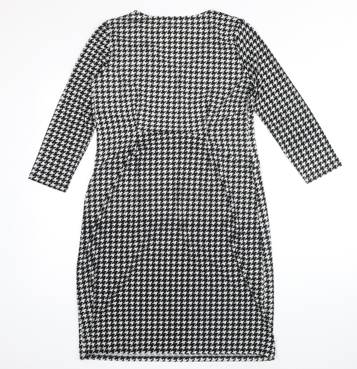 Foil Womens Multicoloured Houndstooth Polyester Shift Size S V-Neck
