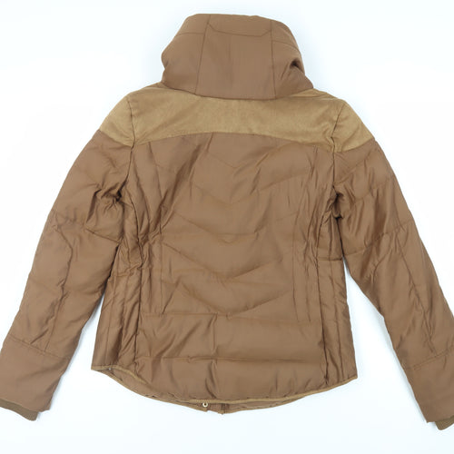Giordano Womens Brown Quilted Jacket Size XL Zip - Zipped Pockets