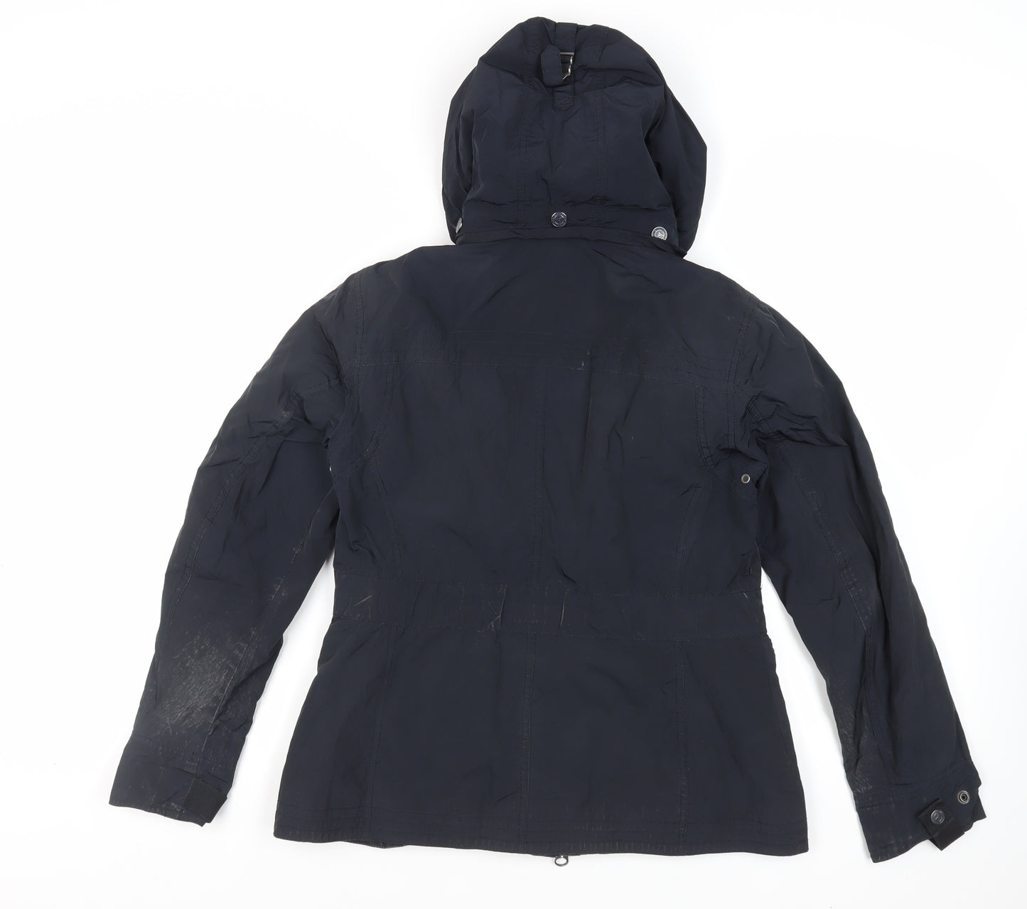 Sailors & Brides Womens Black Jacket Size M Zip - Hooded Water Resistant