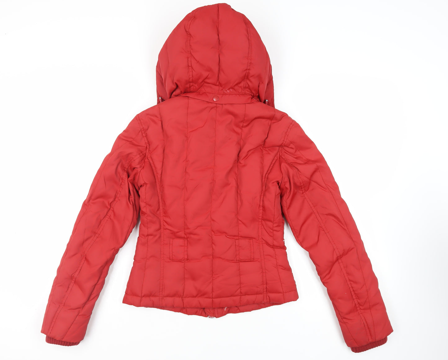 Killah Womens Red Jacket Size M Zip - Hooded Logo Zipped Pockets
