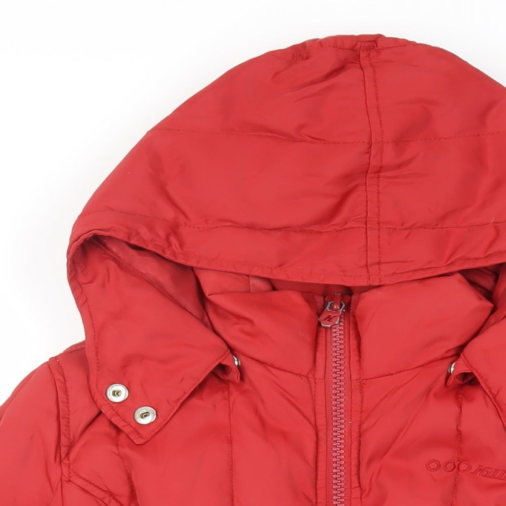Killah Womens Red Jacket Size M Zip - Hooded Logo Zipped Pockets