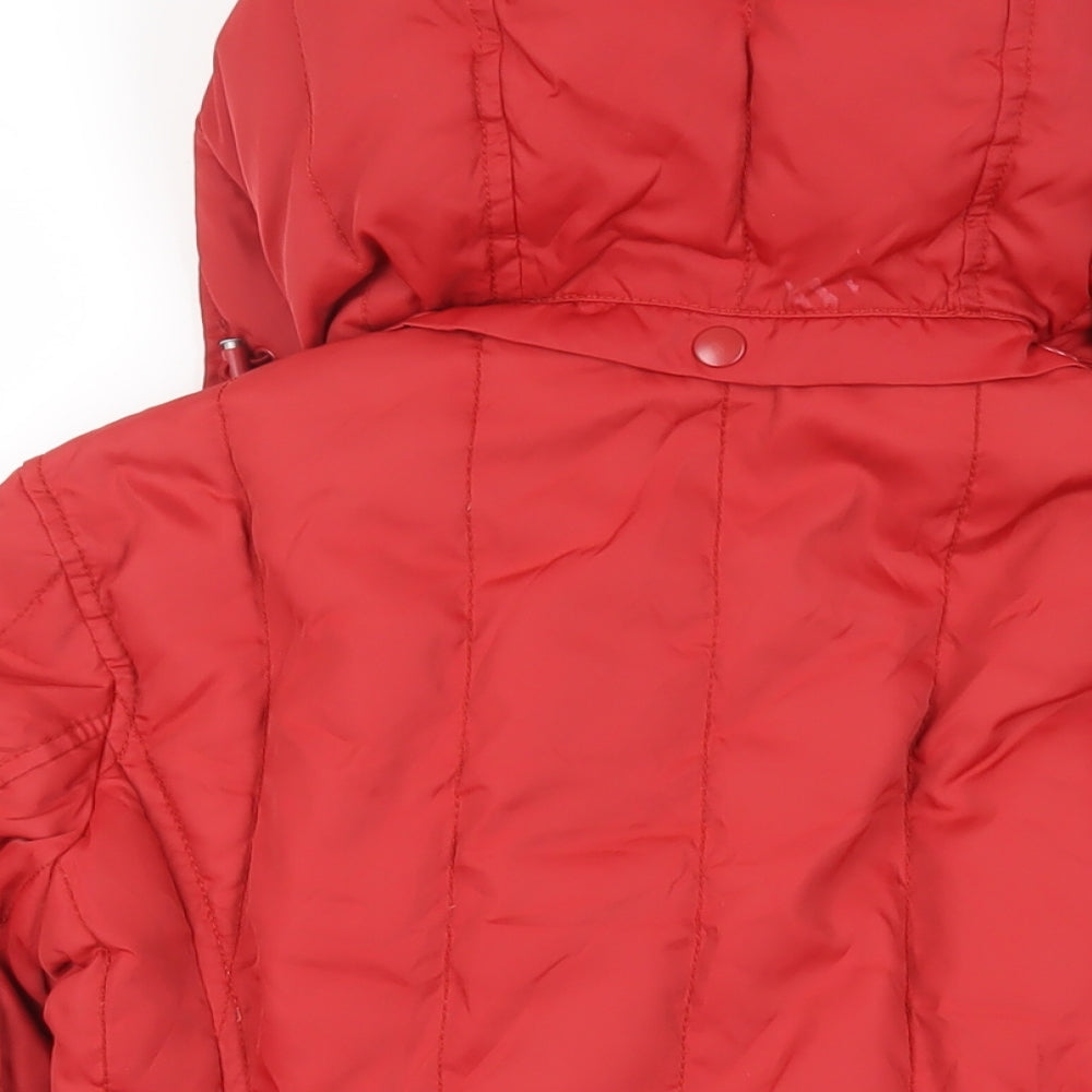 Killah Womens Red Jacket Size M Zip - Hooded Logo Zipped Pockets