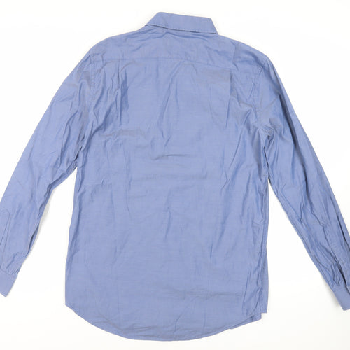 Lacoste Mens Blue Cotton Button-Up Size 16 Collared Button - Logo