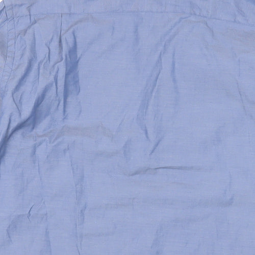 Lacoste Mens Blue Cotton Button-Up Size 16 Collared Button - Logo