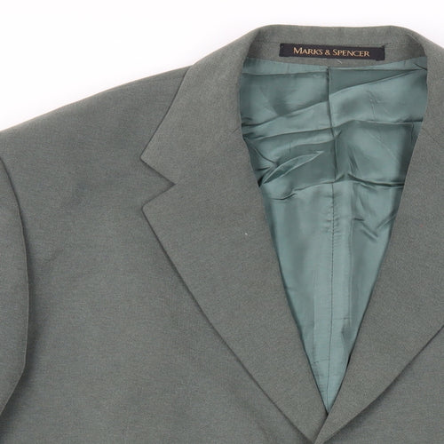 Marks and Spencer Mens Green Polyester Jacket Blazer Size 46 Regular