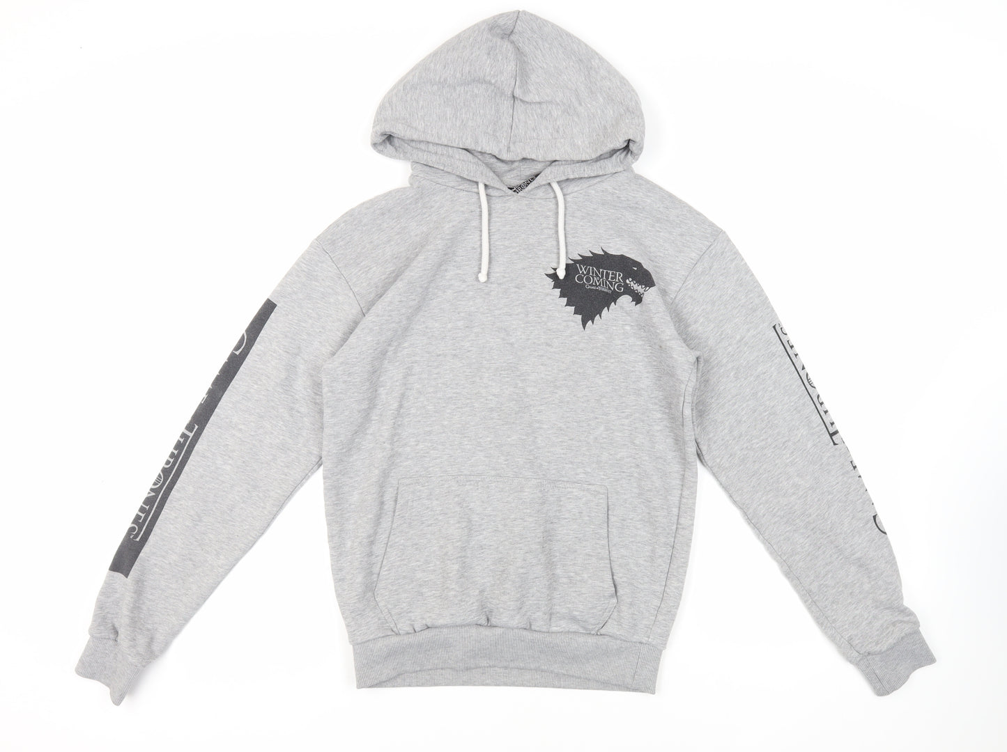 Game Of Thrones Womens Grey Cotton Pullover Hoodie Size S Pullover - Logo Pockets