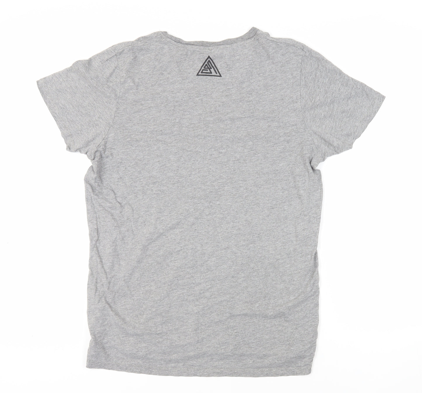 JACK & JONES Mens Grey Cotton T-Shirt Size M Crew Neck - Logo