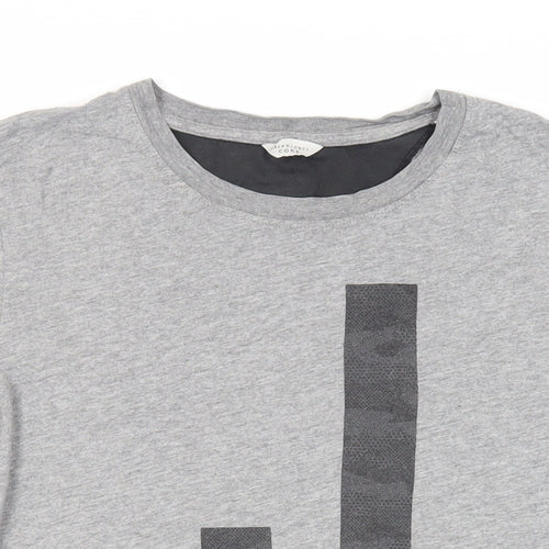 JACK & JONES Mens Grey Cotton T-Shirt Size M Crew Neck - Logo