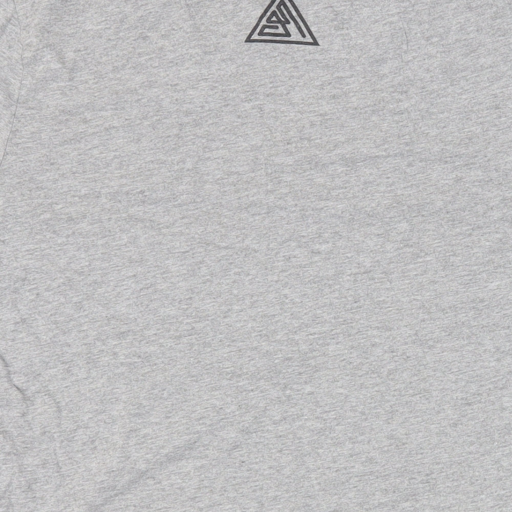 JACK & JONES Mens Grey Cotton T-Shirt Size M Crew Neck - Logo