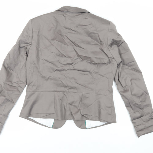 H&M Womens Grey Jacket Blazer Size 16 Button