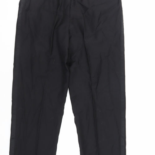 Scott & Taylor Mens Black Polyester Dress Pants Trousers Size 36 in L32 in Regular Zip