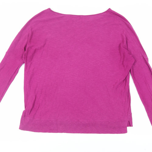 Vince Womens Pink Boat Neck Cotton Pullover Jumper Size L