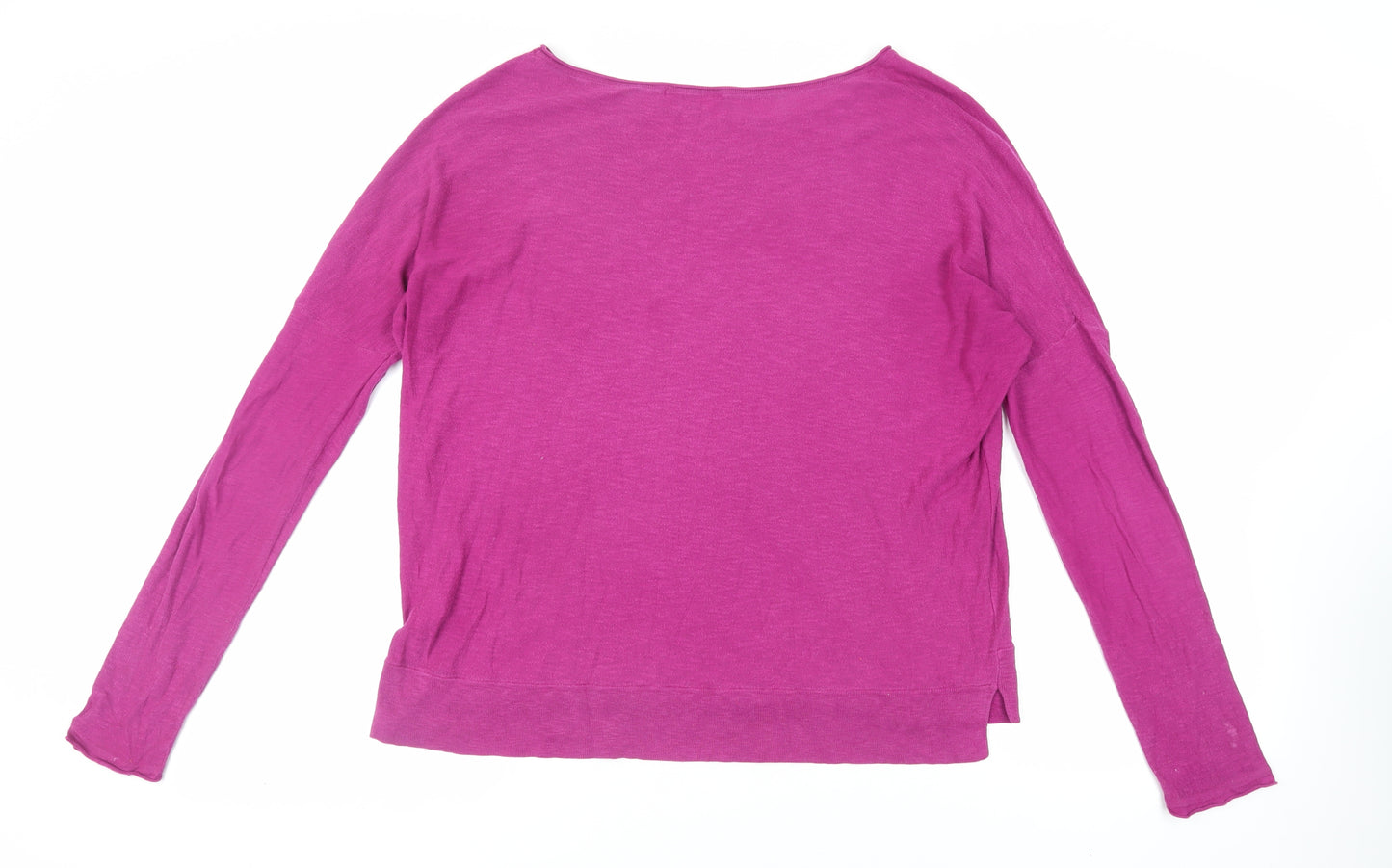 Vince Womens Pink Boat Neck Cotton Pullover Jumper Size L