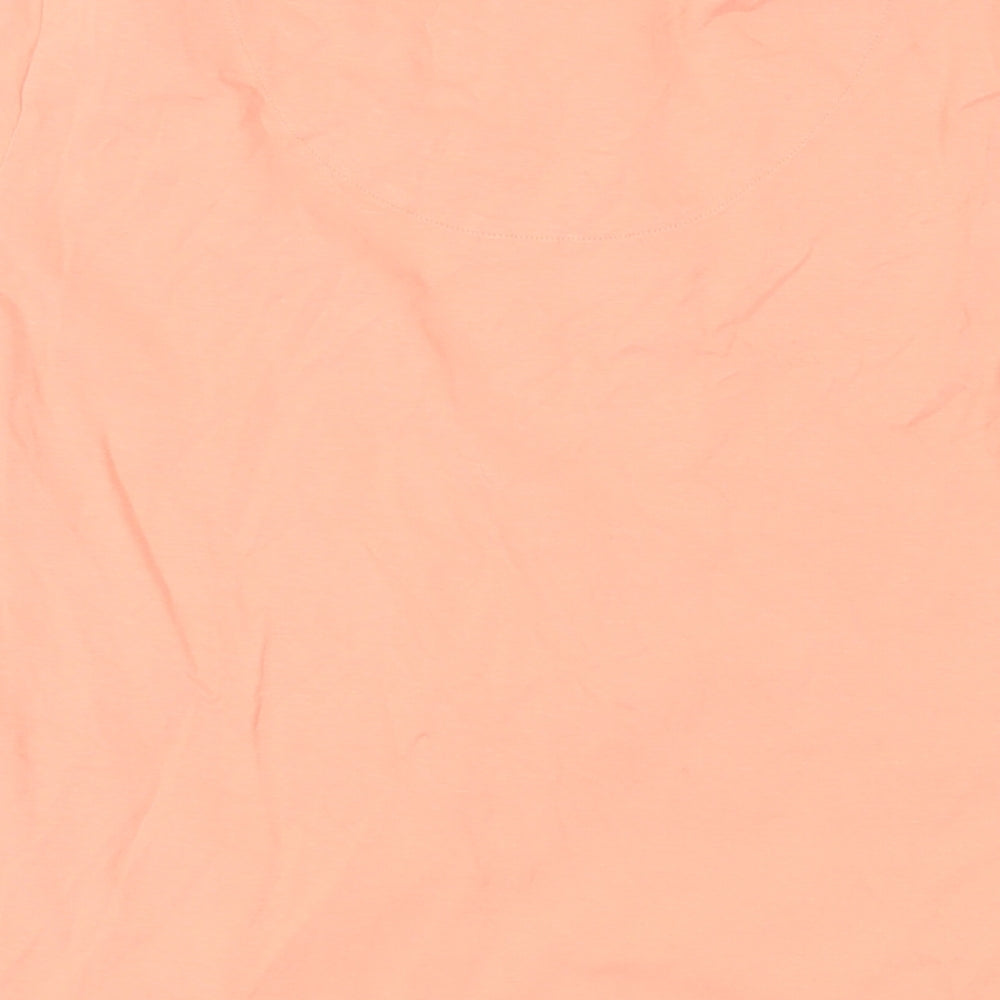 Barbour Womens Orange Cotton Basic T-Shirt Size 14 Crew Neck - Logo