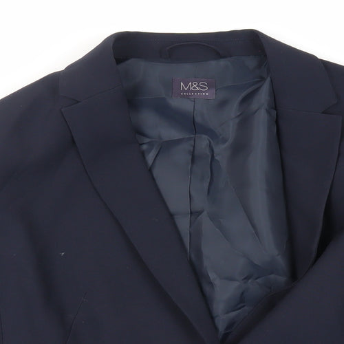 Marks and Spencer Womens Blue Jacket Blazer Size 16 Button