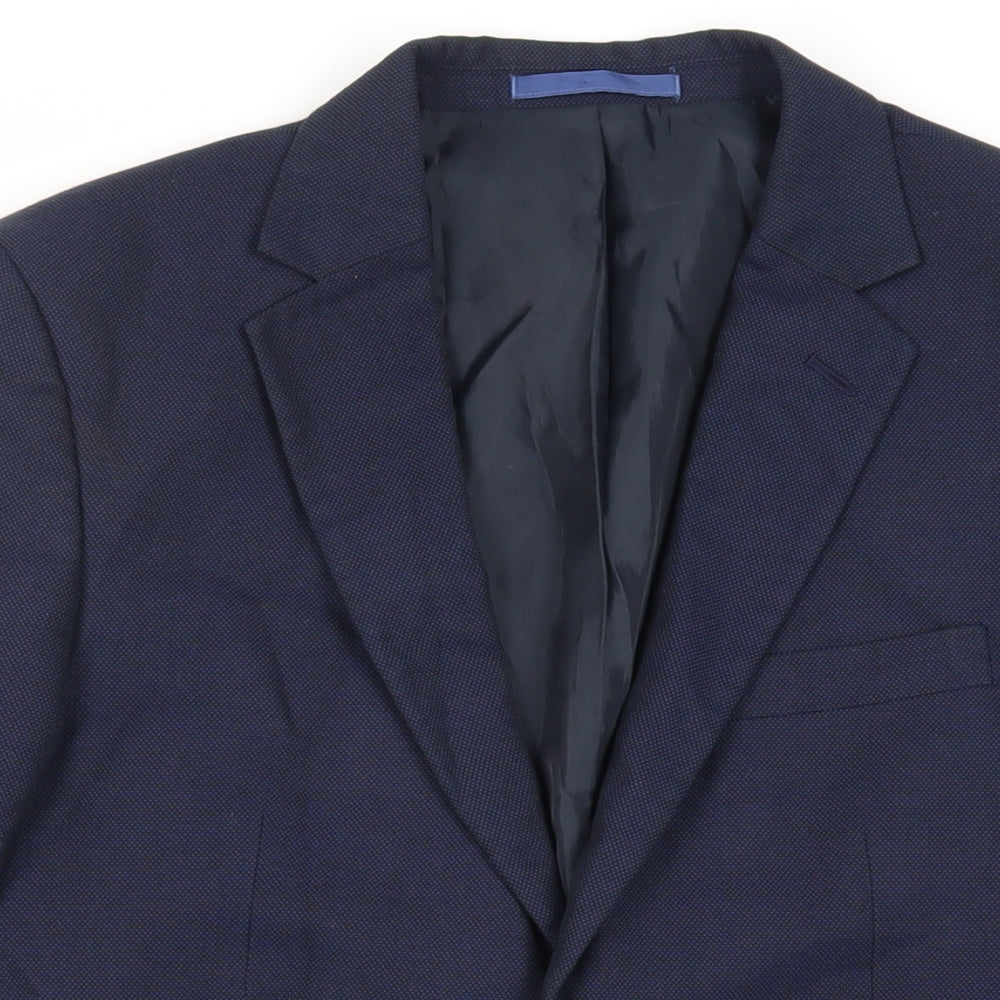 Marks and Spencer Mens Blue Polyester Jacket Suit Jacket Size 40 Regular