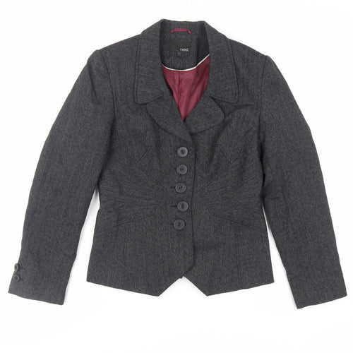NEXT Womens Grey Jacket Blazer Size 12 Button