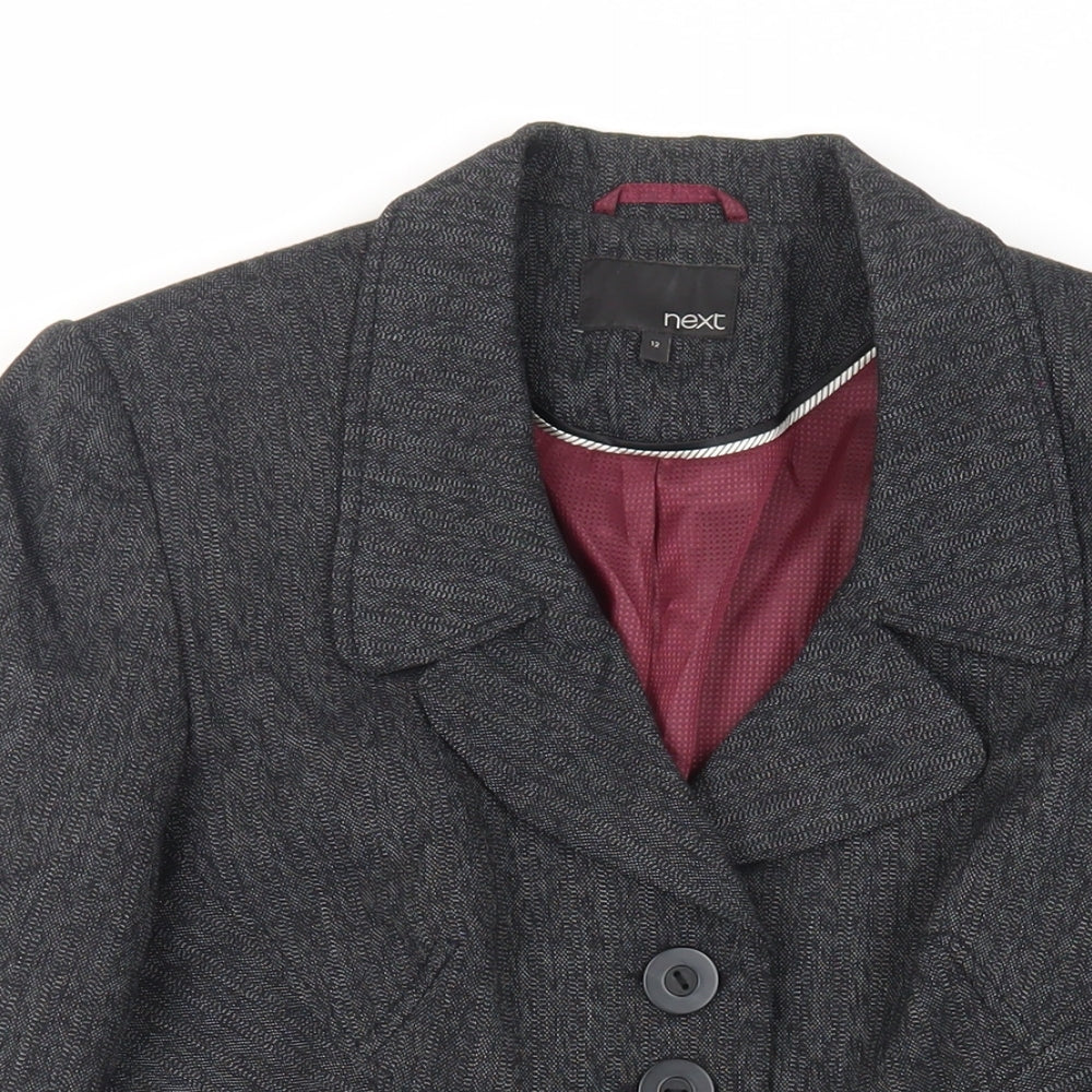 NEXT Womens Grey Jacket Blazer Size 12 Button