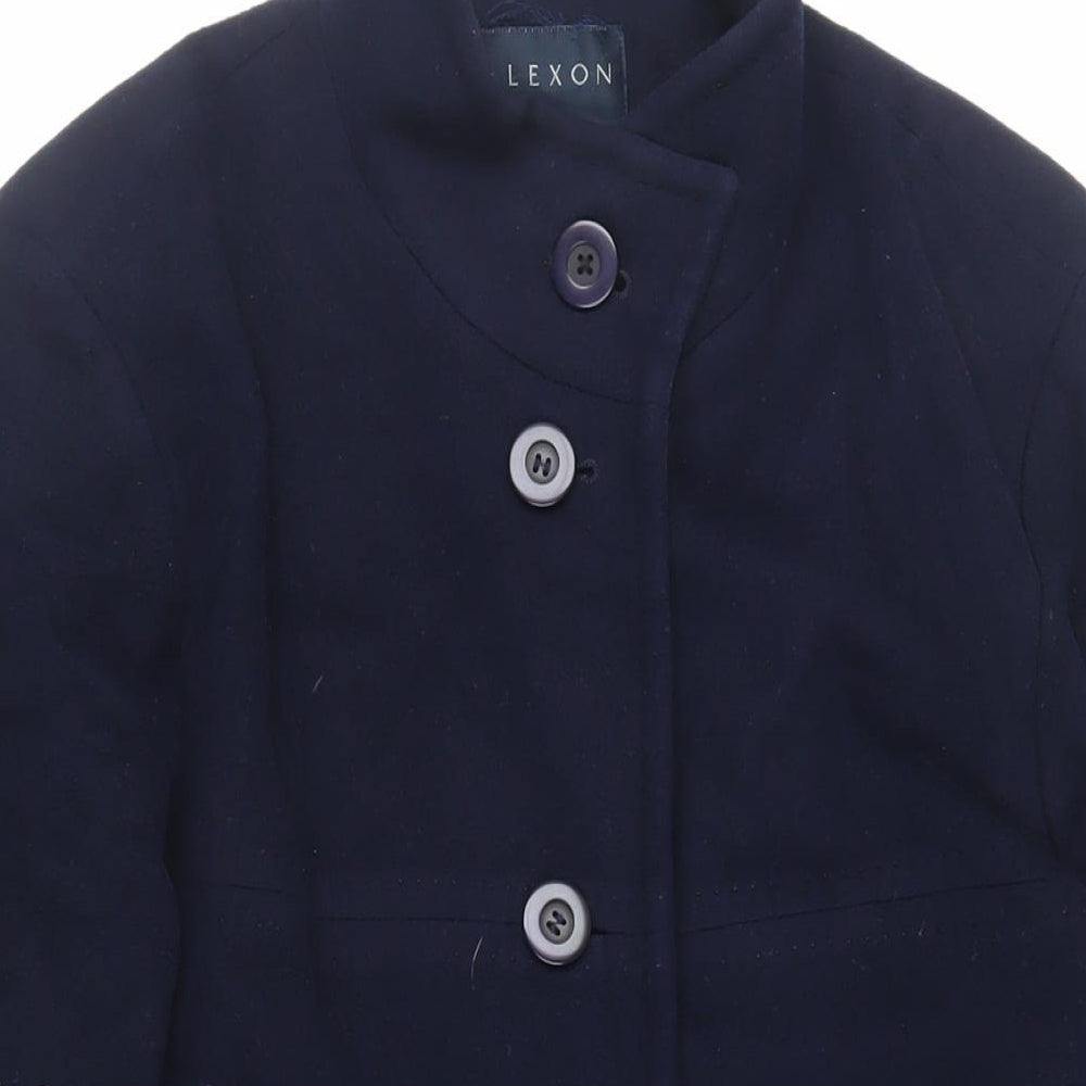 Alexon Womens Blue Overcoat Coat Size 10 Button