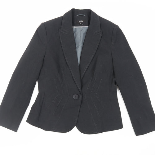 Marks and Spencer Womens Grey Jacket Blazer Size 14 Button - Contrasting Stitching