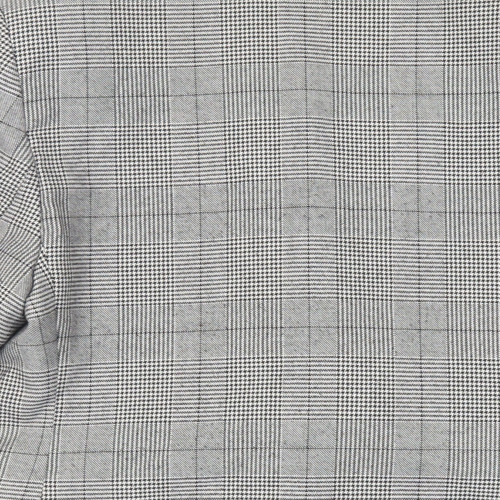 St Michael Womens Grey Plaid Jacket Blazer Size 12 Button - Vintage