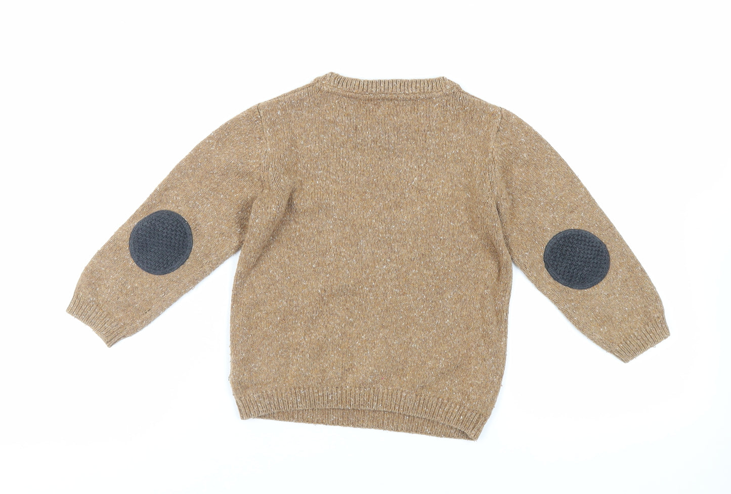 NEXT Boys Brown Crew Neck Cotton Pullover Jumper Size 4-5 Years Pullover - Cute Monster