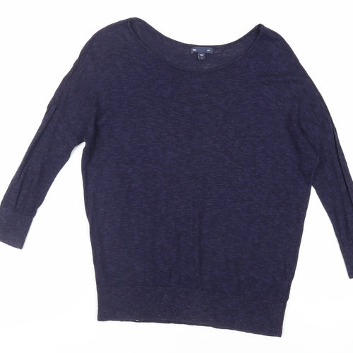 Gap Womens Purple Boat Neck Cotton Pullover Jumper Size S - Lightweight