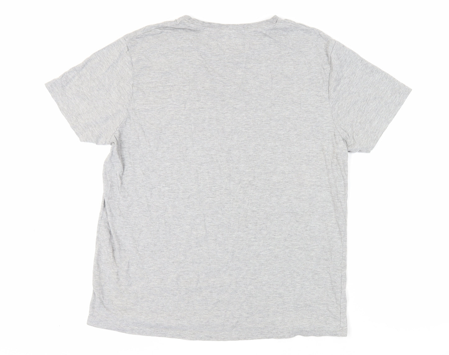 Site Mens Grey Cotton T-Shirt Size L Crew Neck