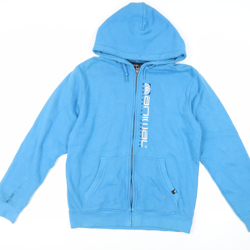 Animal Mens Blue Cotton Full Zip Hoodie Size M - Logo Pockets