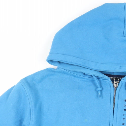 Animal Mens Blue Cotton Full Zip Hoodie Size M - Logo Pockets