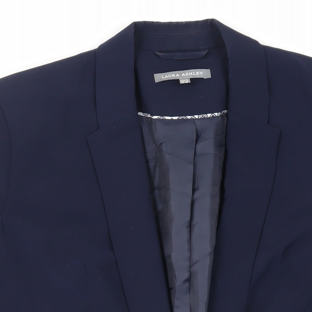 Laura Ashley Womens Blue Jacket Blazer Size 14 - Open