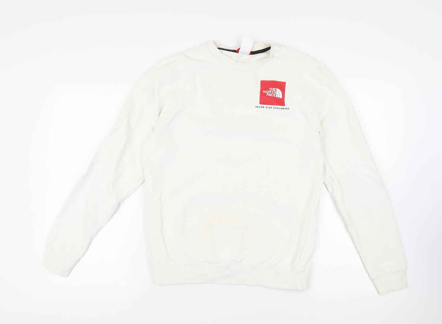 The North Face Mens White Cotton Pullover Sweatshirt Size S - Logo