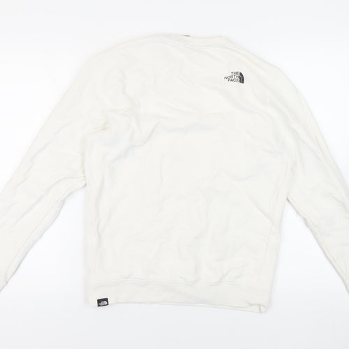 The North Face Mens White Cotton Pullover Sweatshirt Size S - Logo